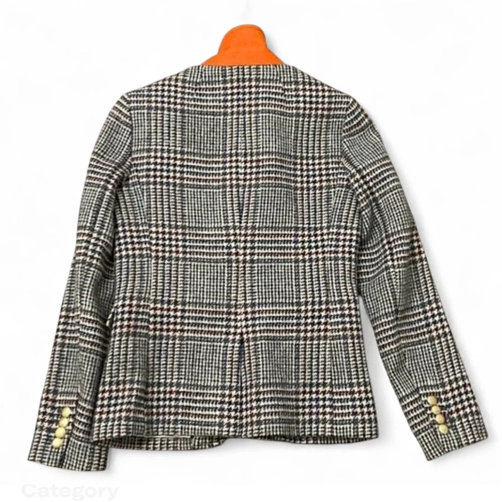 J. Crew Schoolboy Blazer in Houndstooth Tweed Size 0. 100% wool - Picture 5 of 13